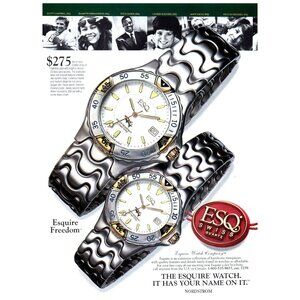 1994 Esquire Esq Freedom Watch Wristwatch Vintage Print Ad 90s Fashion Wall Art